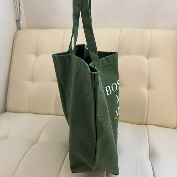 Sézane limited edition Boston Mon Amour olive green cotton canvas tote - NWOT - Picture 3 of 5
